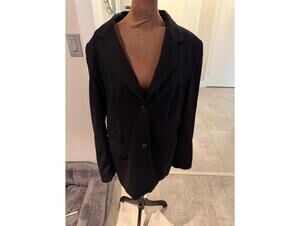 Vintage Black 100% Cashmere Blazer Jacket Size 42